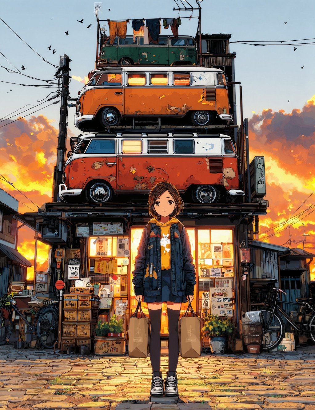 積み上げられた日常と夕暮れ