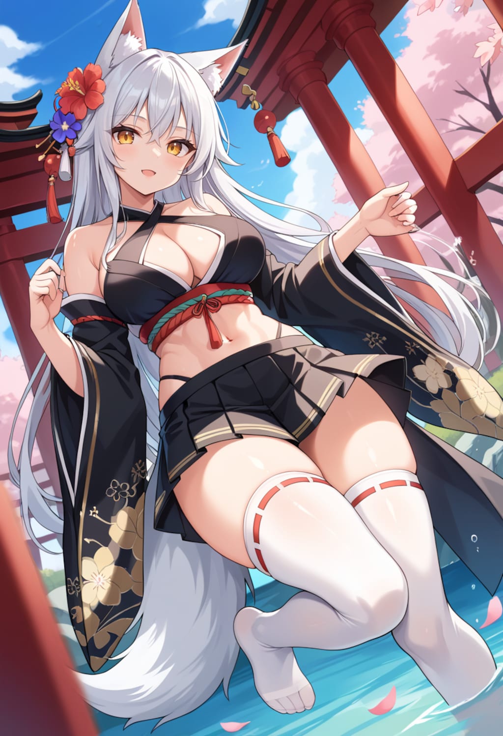 鳥居の狼娘