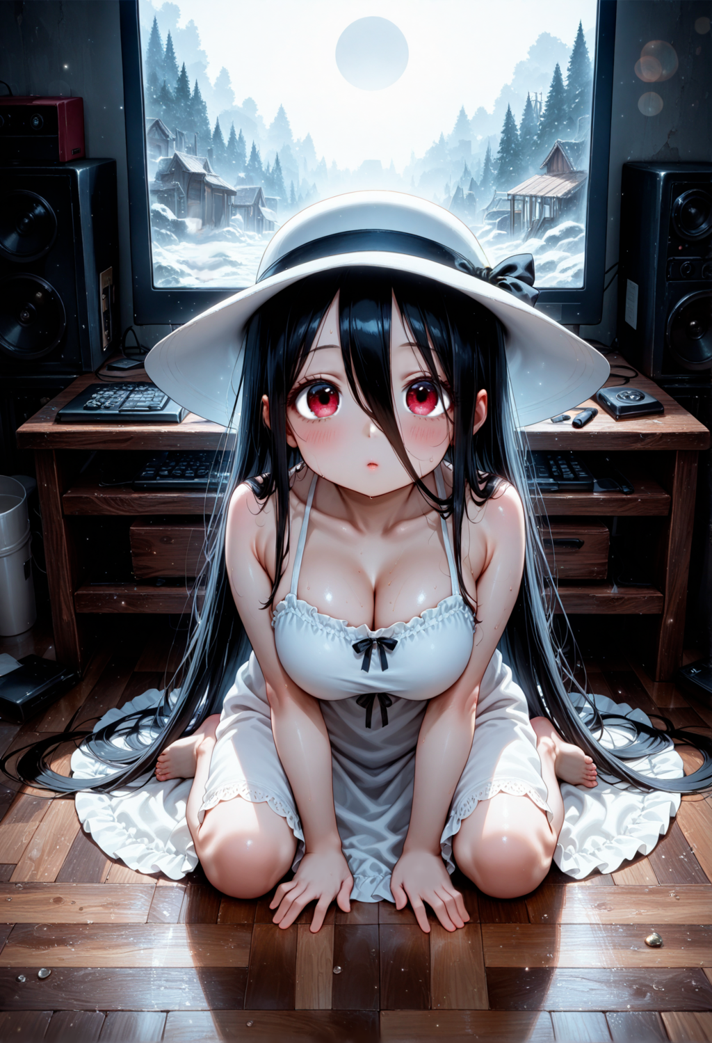 貞子ゴッゴするはっしゃくちゃん ／ Hasshaku-chan imitating Sadako