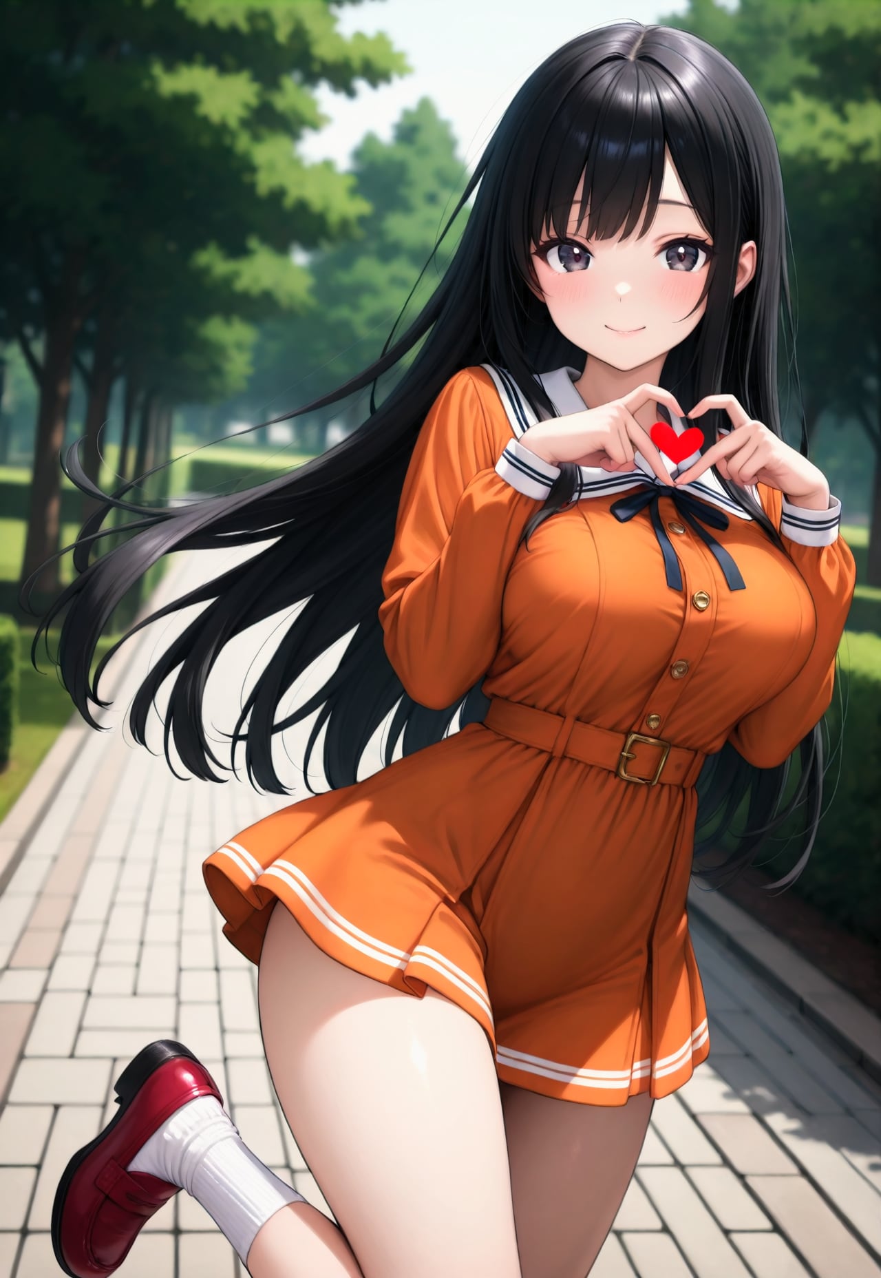 1338（オレンジ色のワンピ） | の人気AIイラスト・グラビア