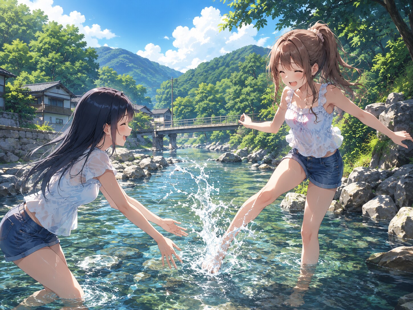 川遊び