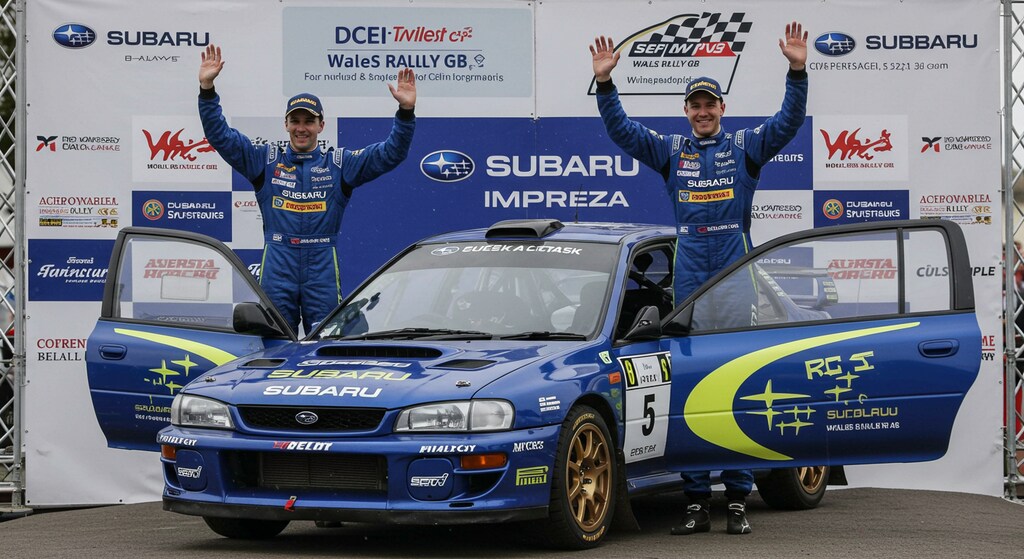 スバルラリーカー優勝シーン