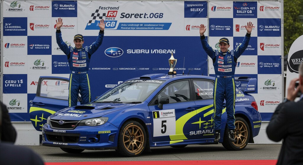 スバルラリーカー優勝シーン