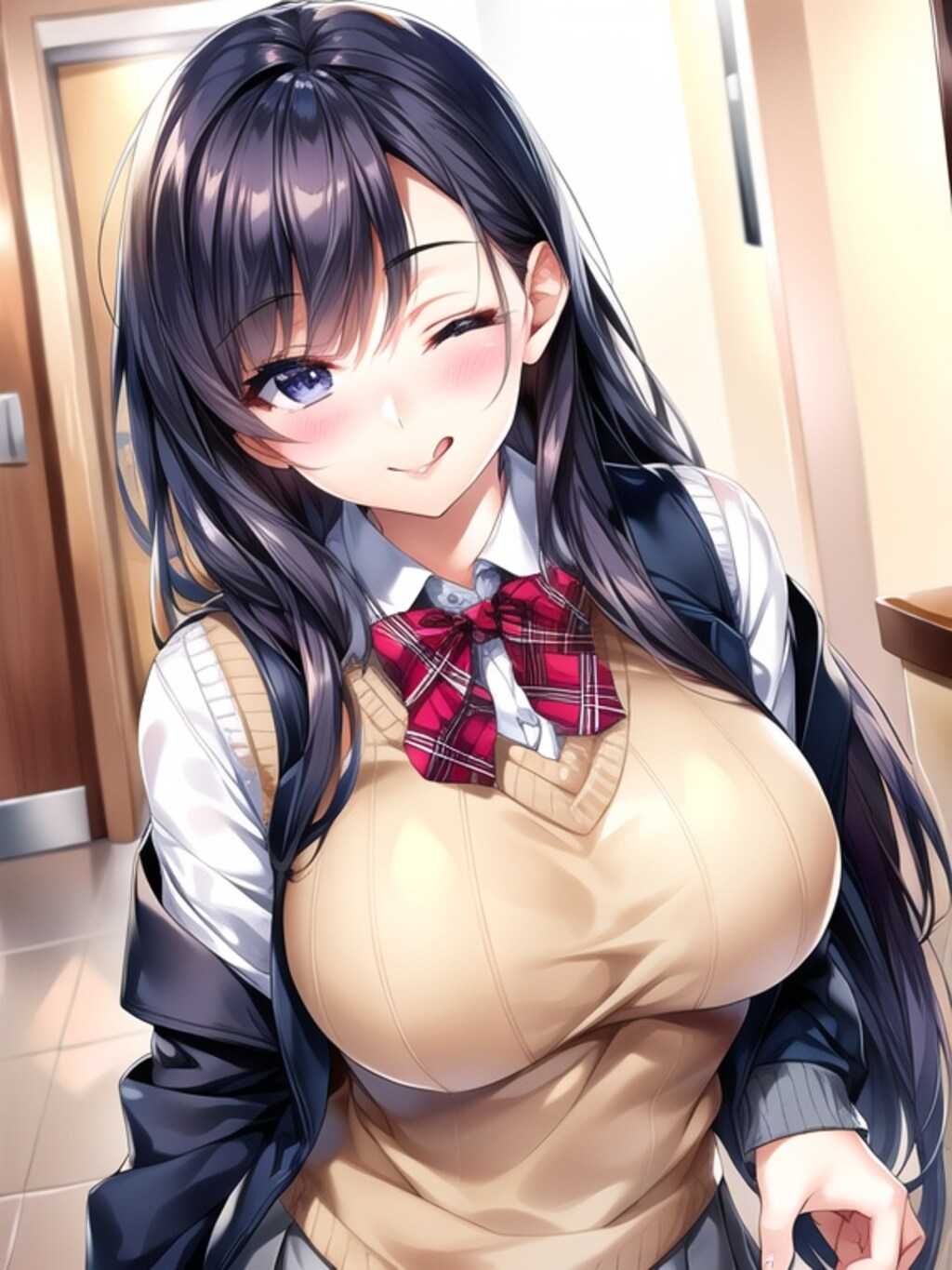 巨乳JKのテヘペロ