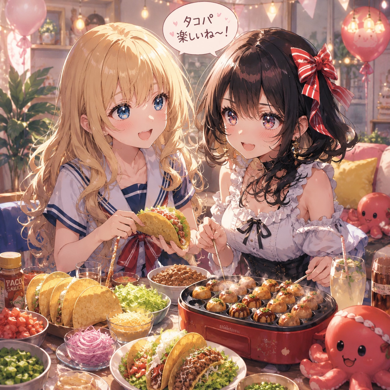 TOPAZちゃんとV4Bちゃんのタコパ