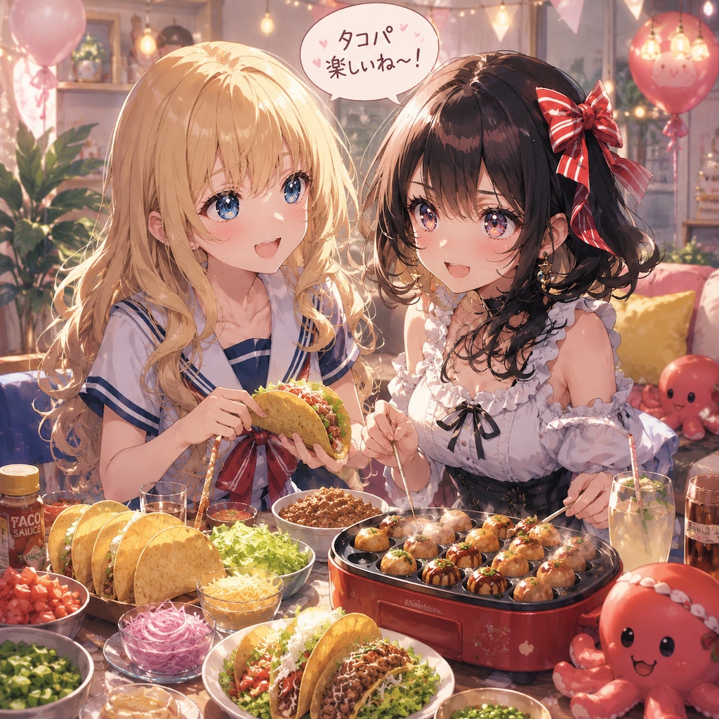 TOPAZちゃんとV4Bちゃんのタコパ