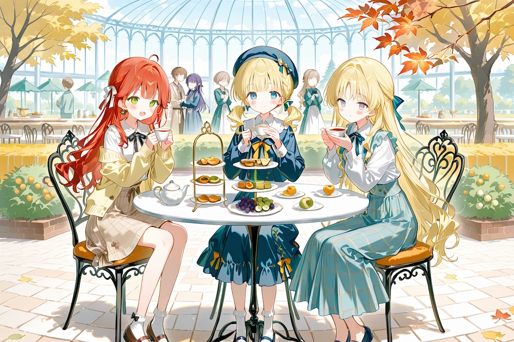 Tea time at a stylish café.