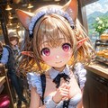 メイド服のケモ耳エルフさん 4枚目
