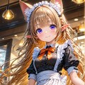 メイド服のケモ耳エルフさん 2枚目