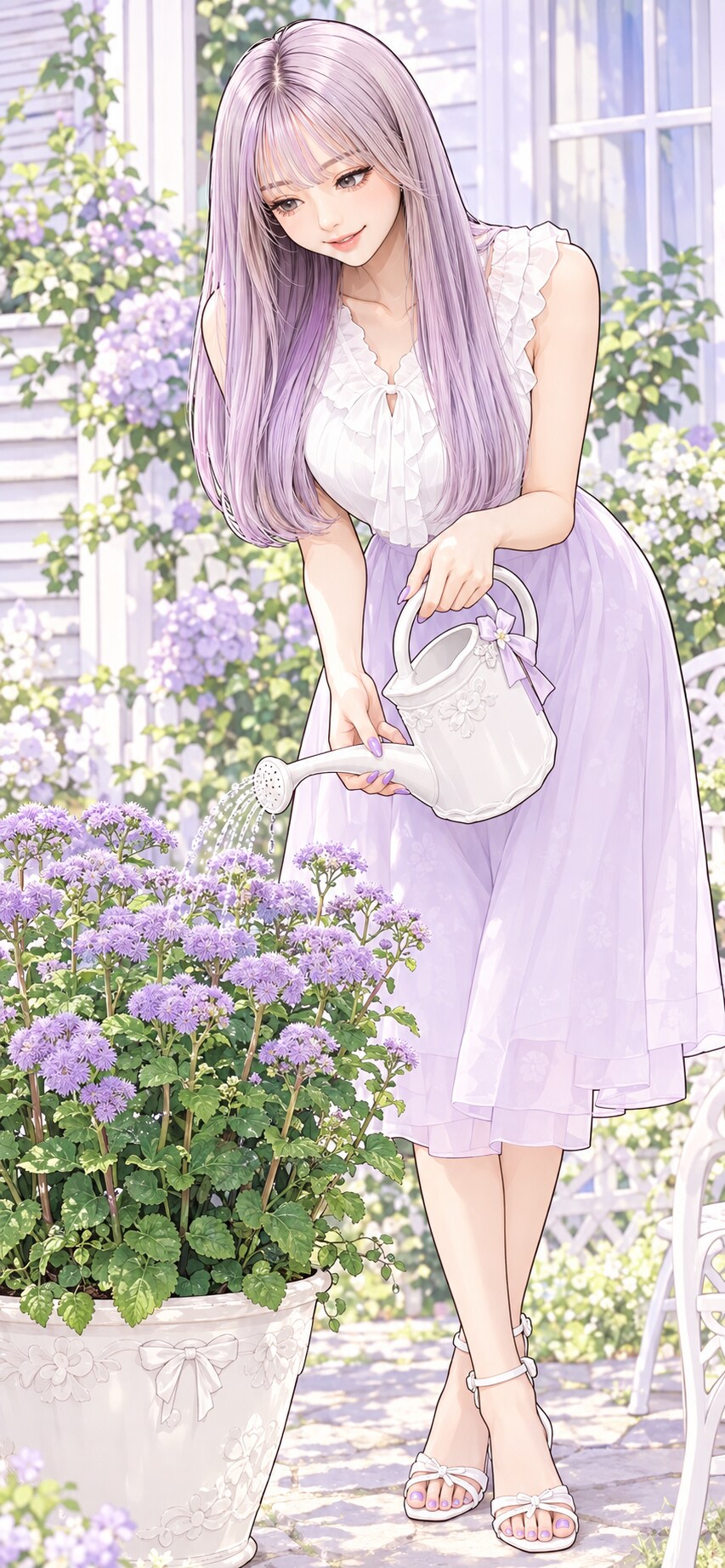 9/14 誕生花 アゲラタム/カッコウアザミ（ラベンダーちゃん） | の人気AIイラスト・グラビア