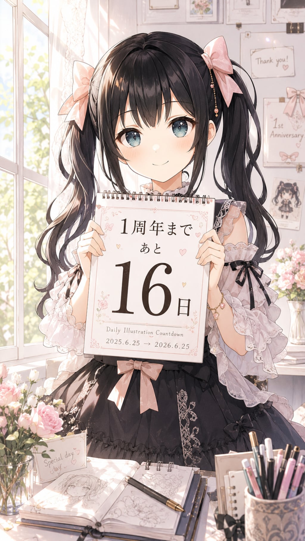 デイリーイラスト1周年カウントダウン