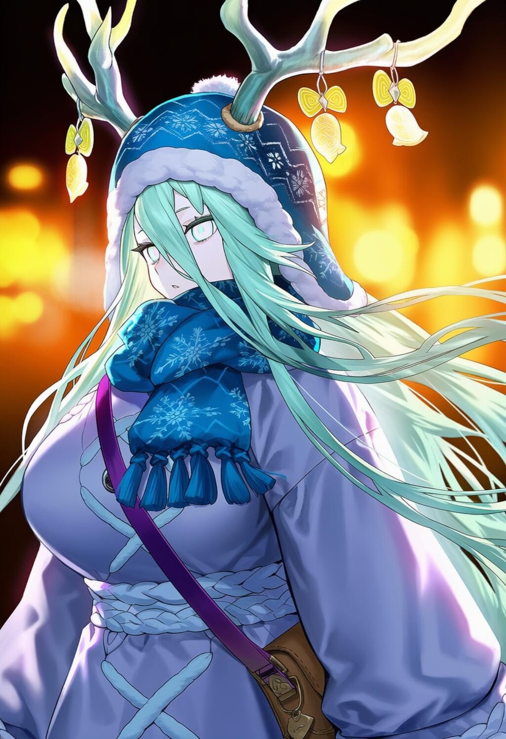 飴ちゃんくれるニット帽冬服セーターコスプレ魔女人妻