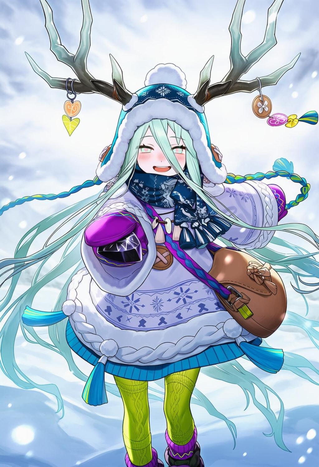 飴ちゃんくれるニット帽冬服セーターコスプレ魔女人妻