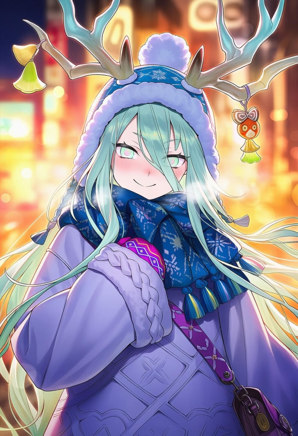 飴ちゃんくれるニット帽冬服セーターコスプレ魔女人妻