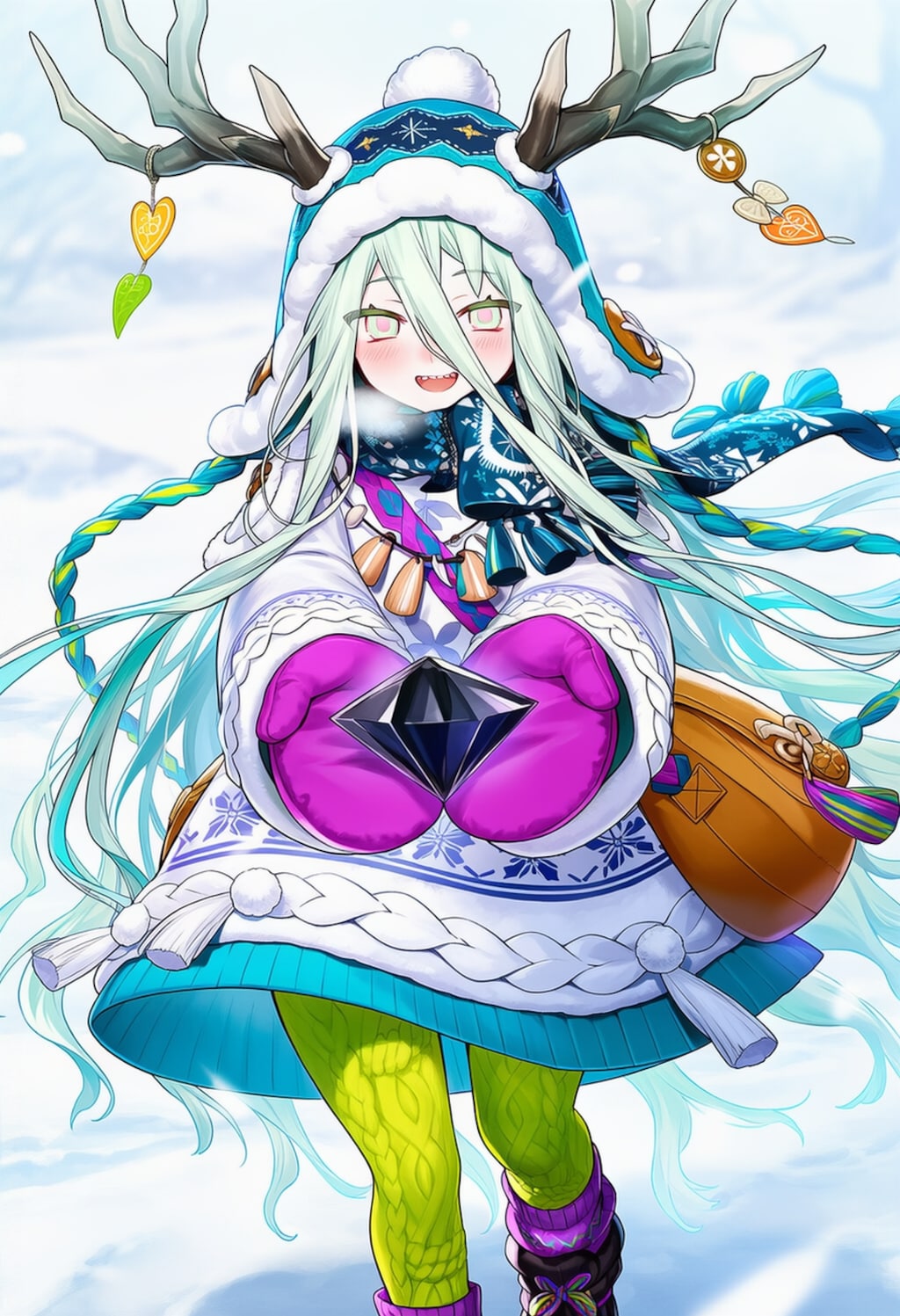 飴ちゃんくれるニット帽冬服セーターコスプレ魔女人妻