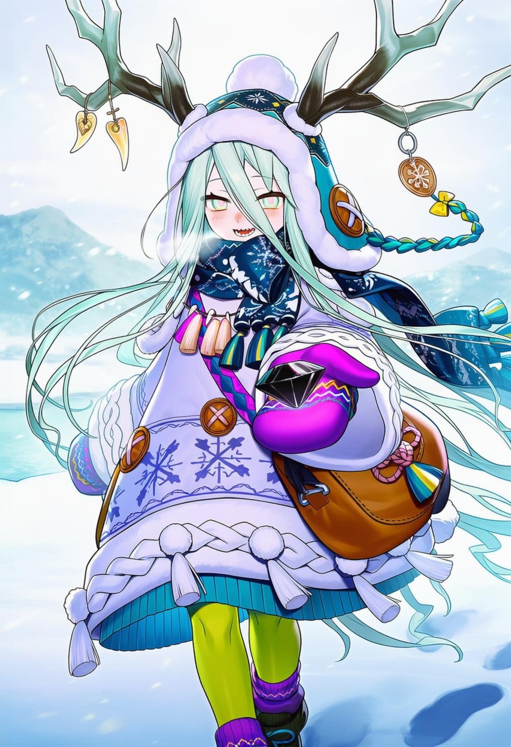 飴ちゃんくれるニット帽冬服セーターコスプレ魔女人妻