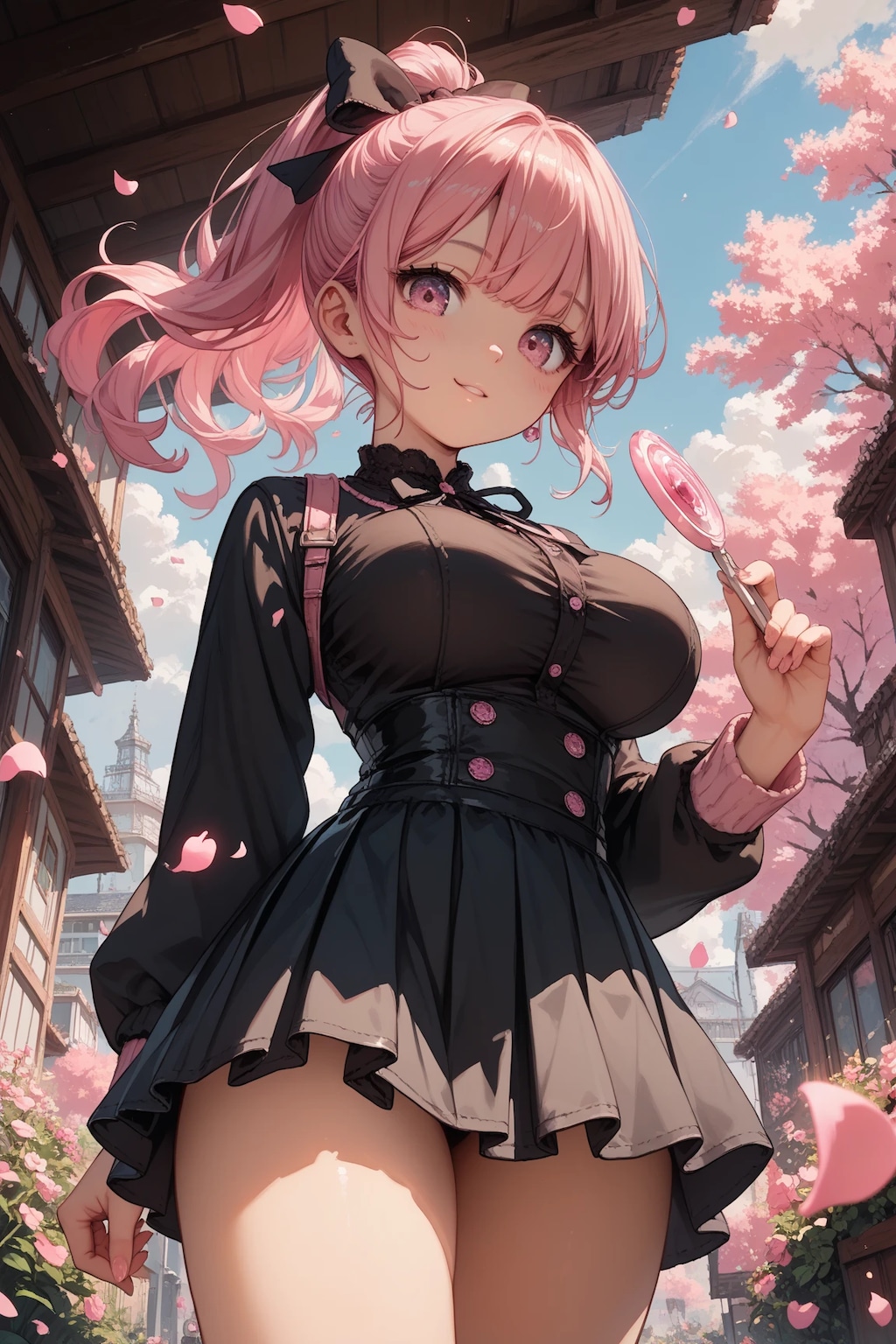 可愛いピンクポニテちゃん💓