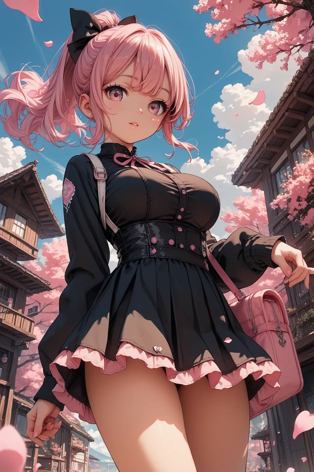 可愛いピンクポニテちゃん💓