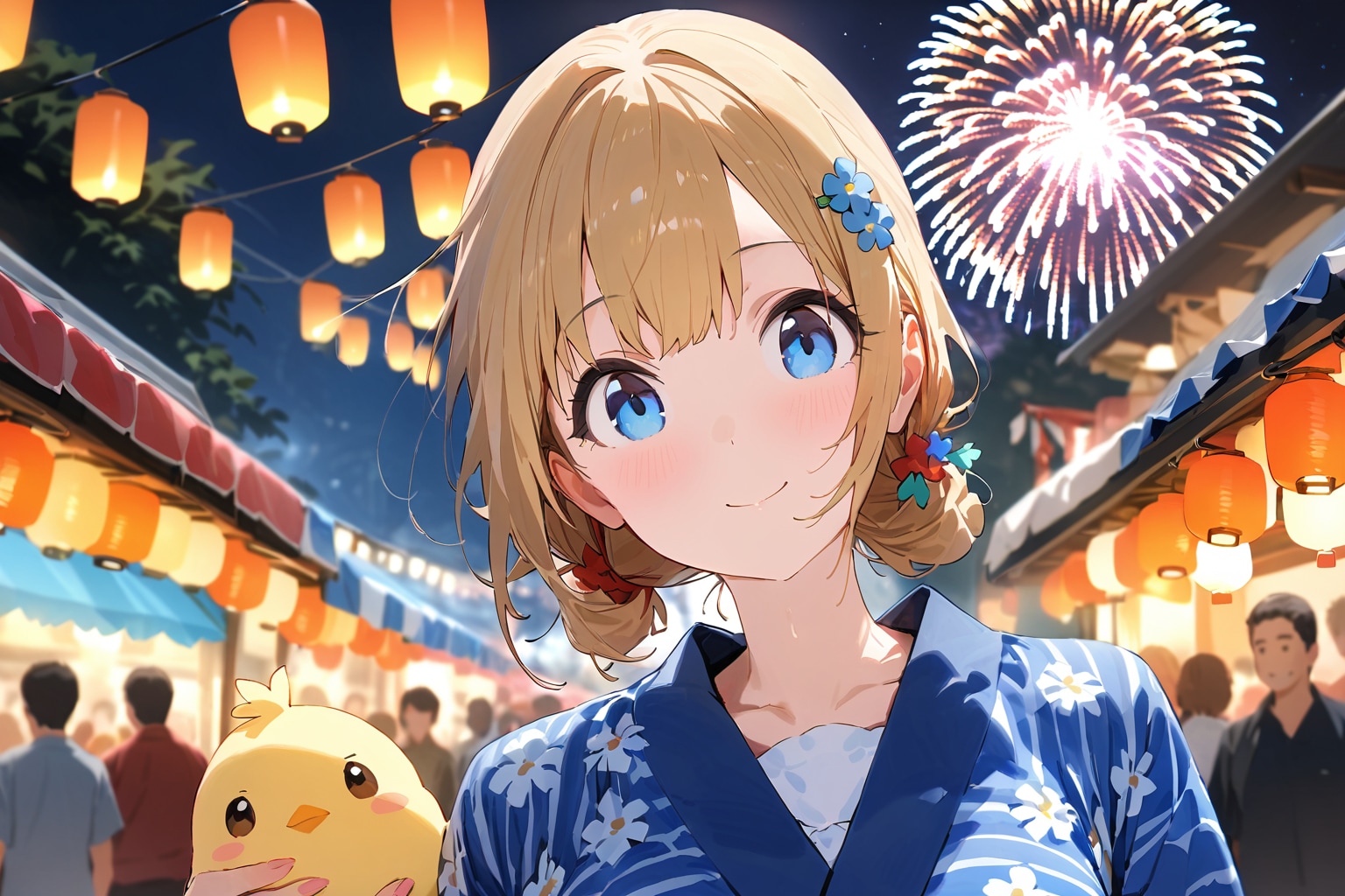 MIRAGE] 夏祭りを楽しむ浴衣少女 | の人気AIイラスト・グラビア