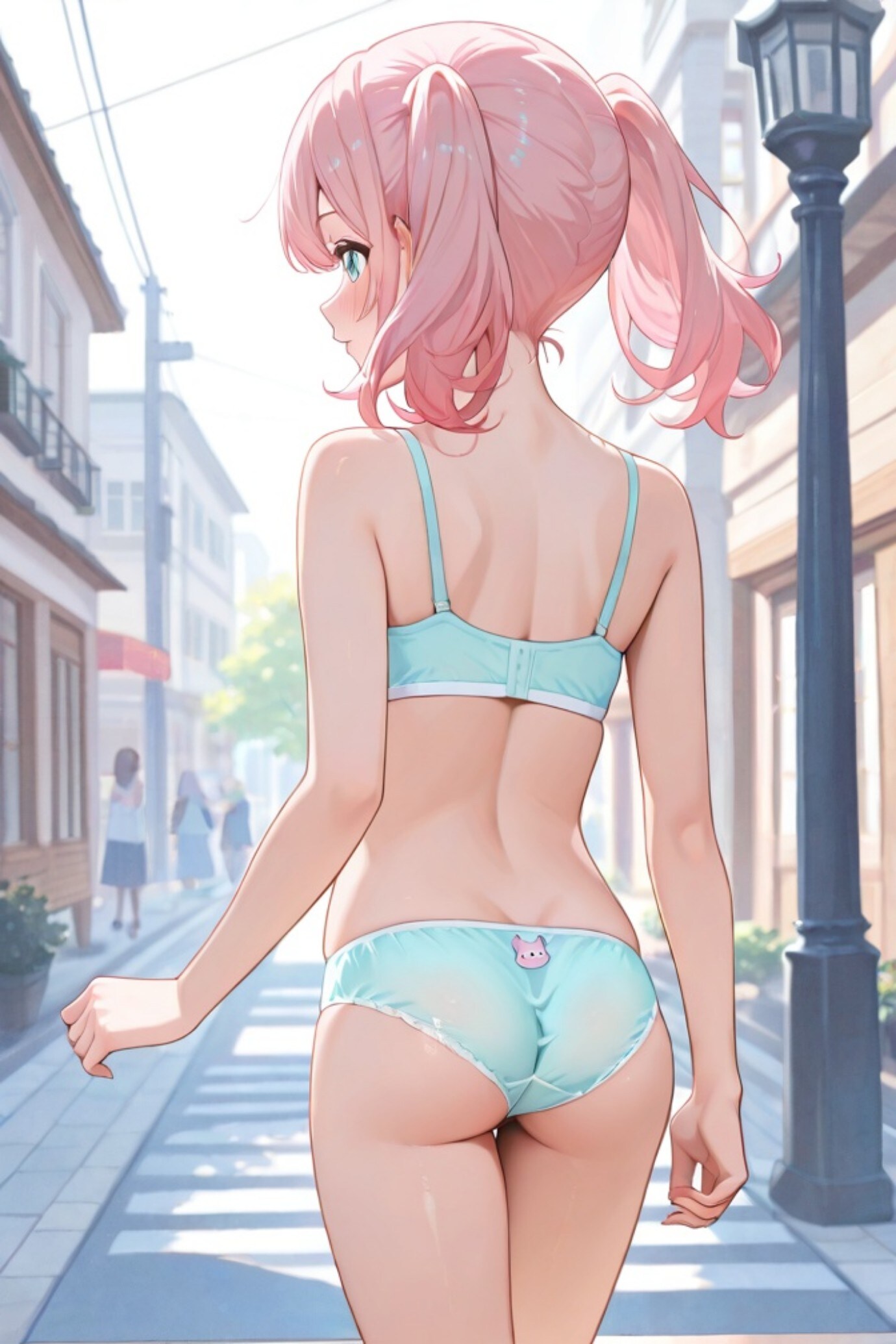 下着姿のピンク髪ちゃん