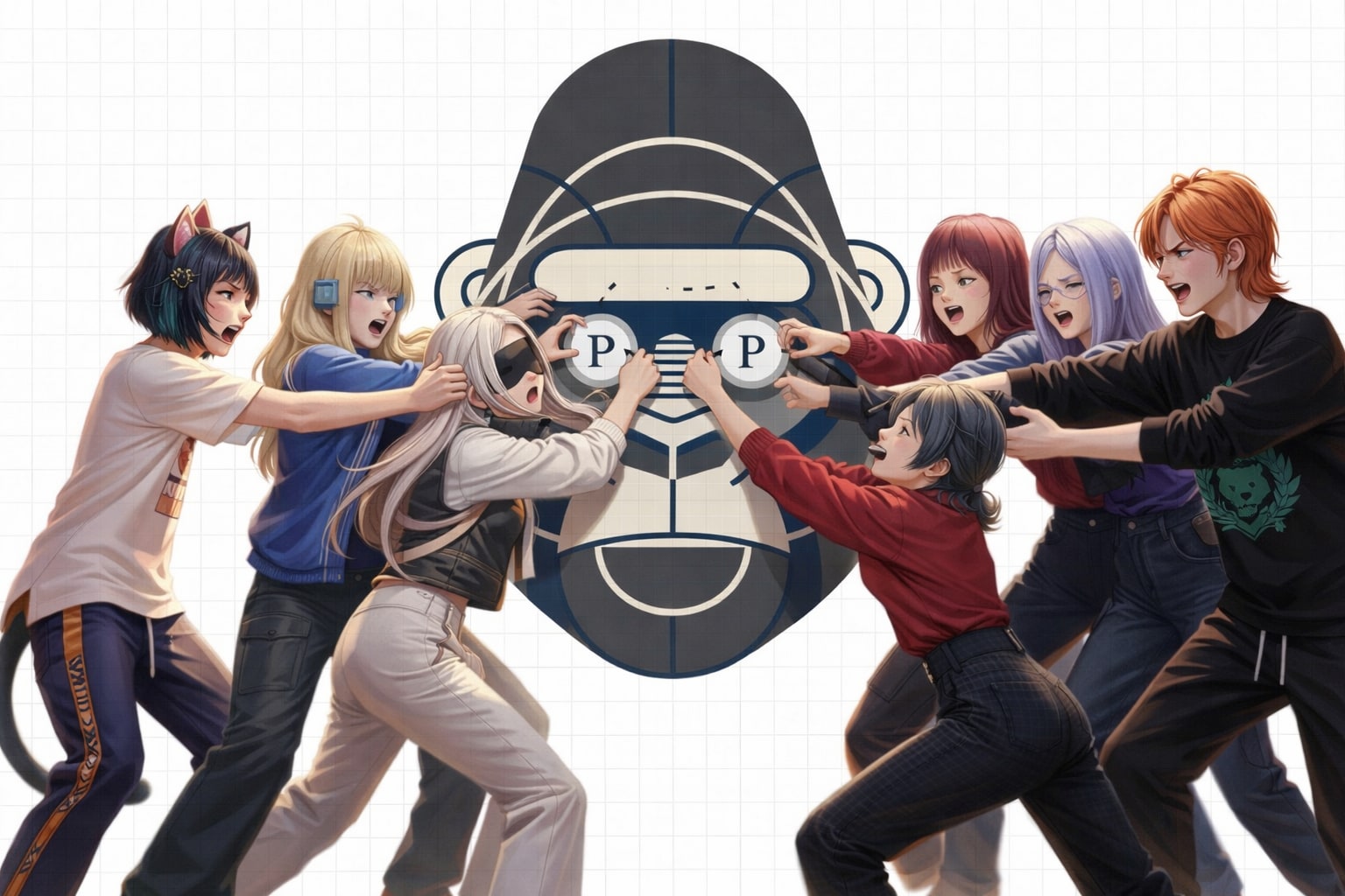 点『P』の取り合い | の人気AIイラスト・グラビア