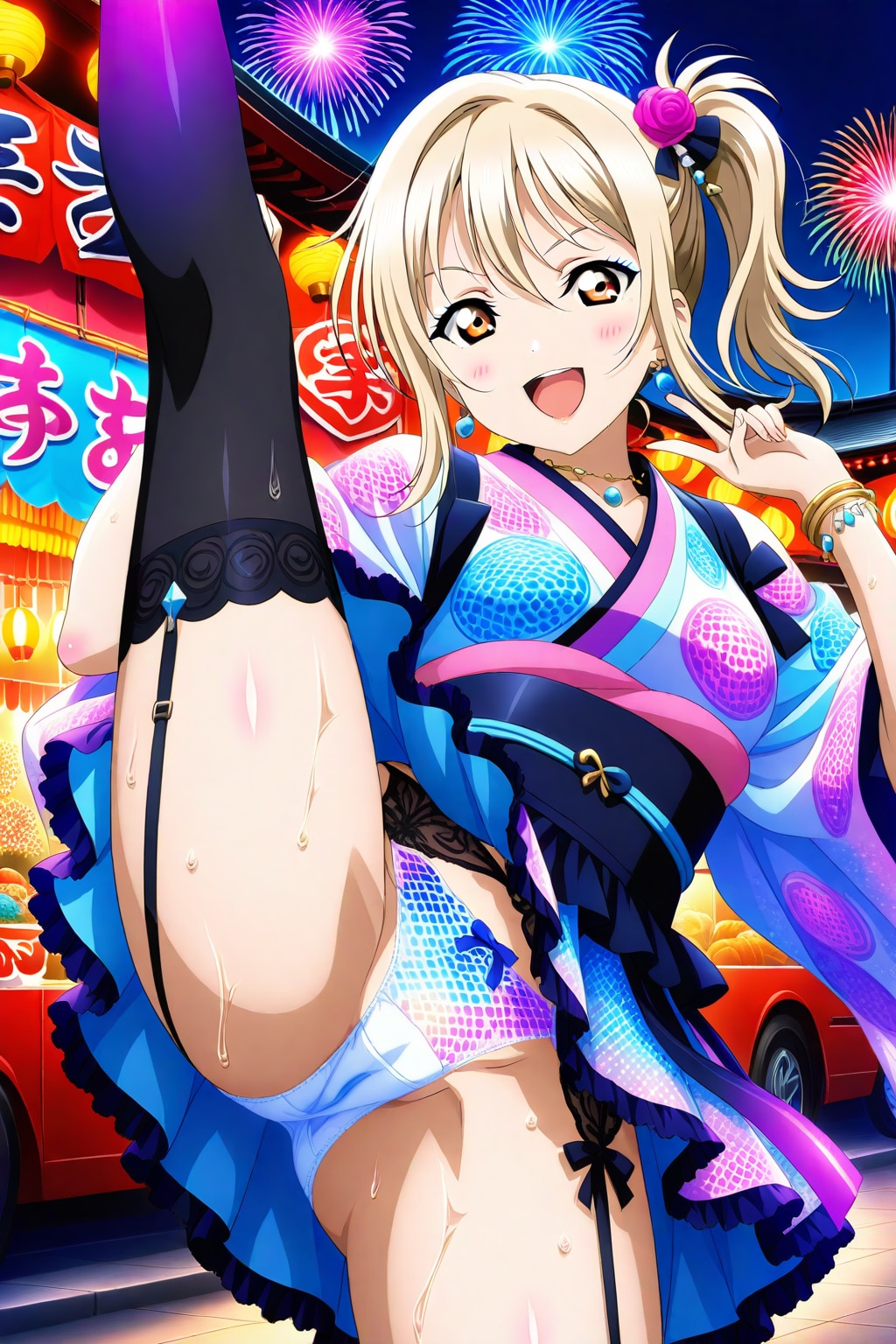 夏祭りではしゃぐ虹ヶ咲の子たち
