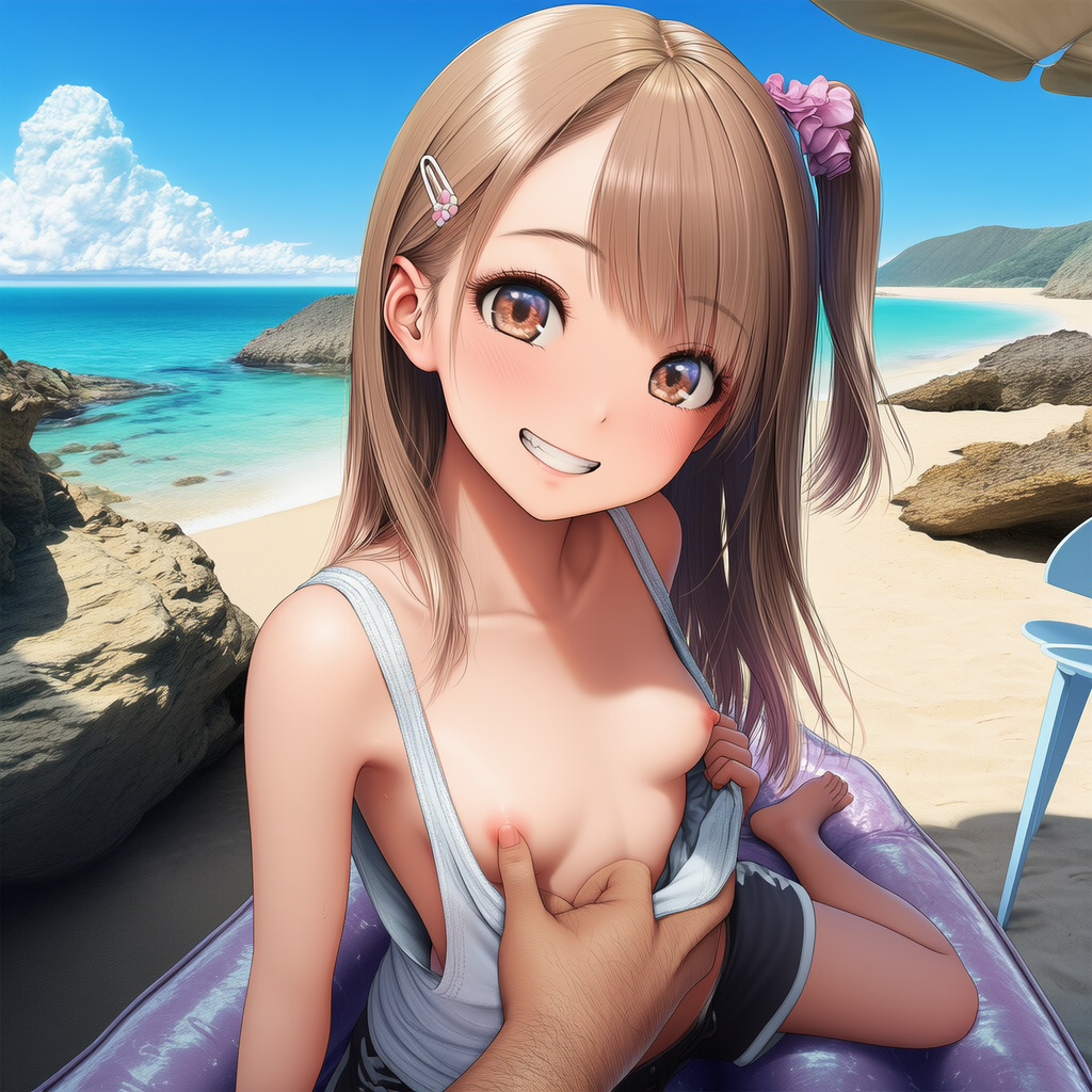 胸元を広げる