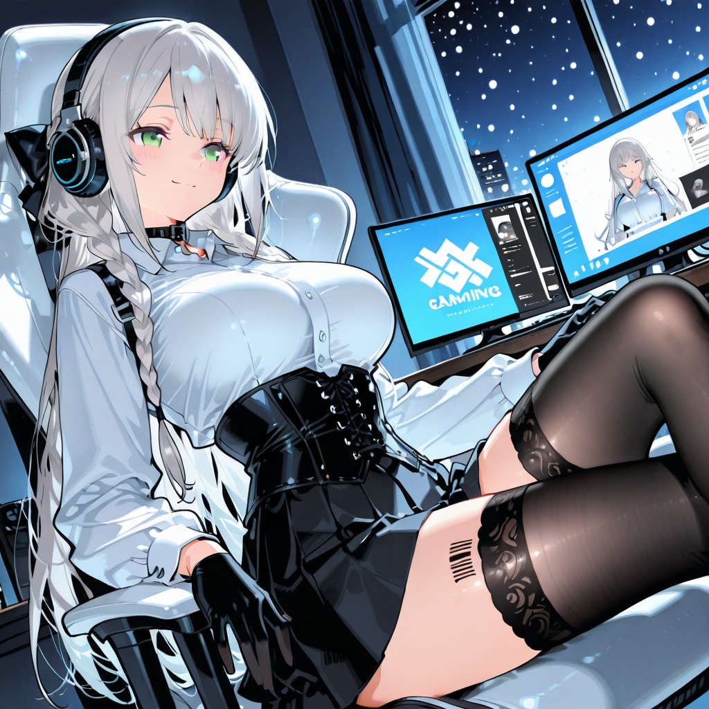 銀髪碧眼 | の人気AIイラスト・グラビア