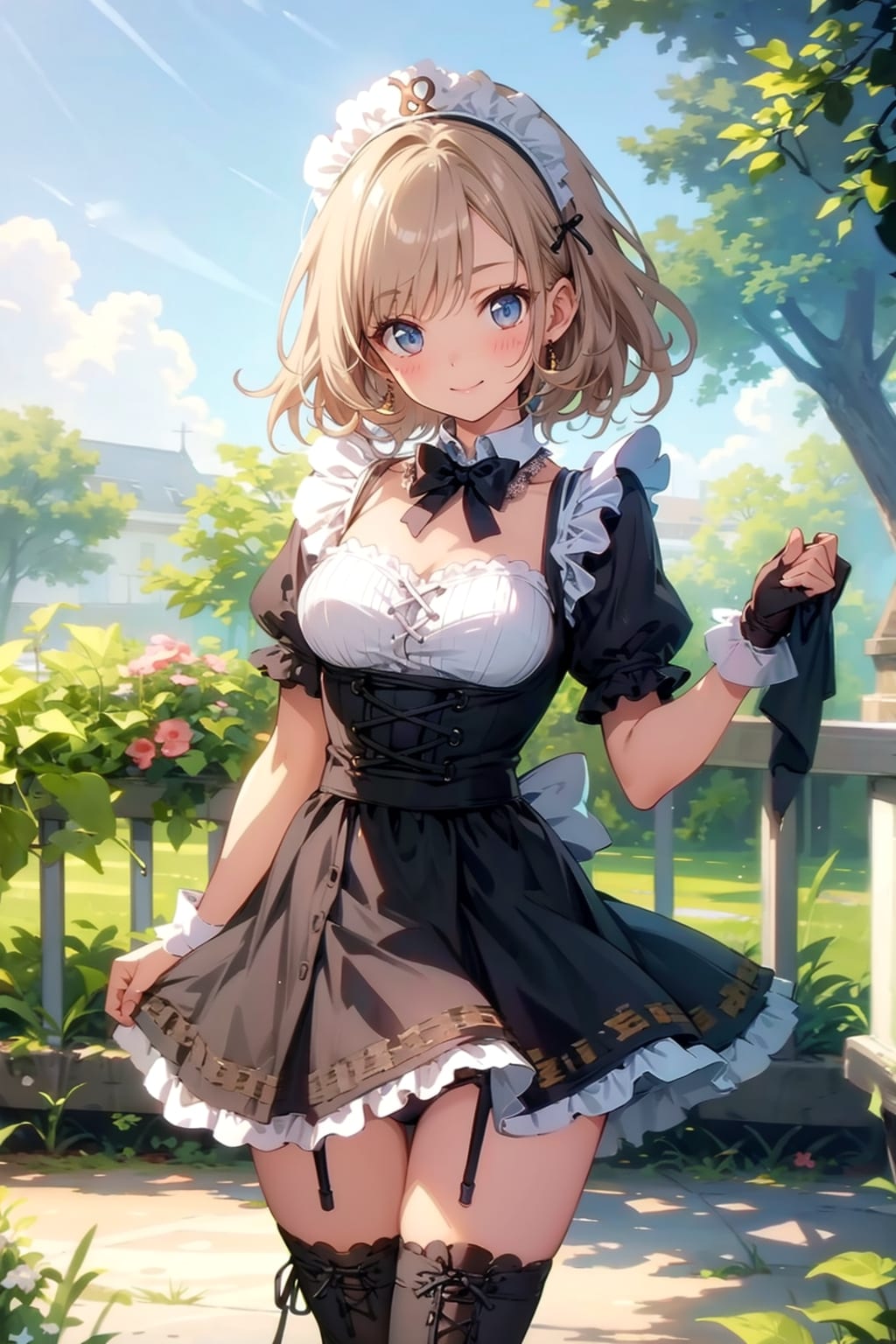 夏も元気なメイドちゃん