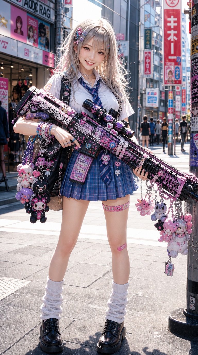 JKギャルとガトリングガン