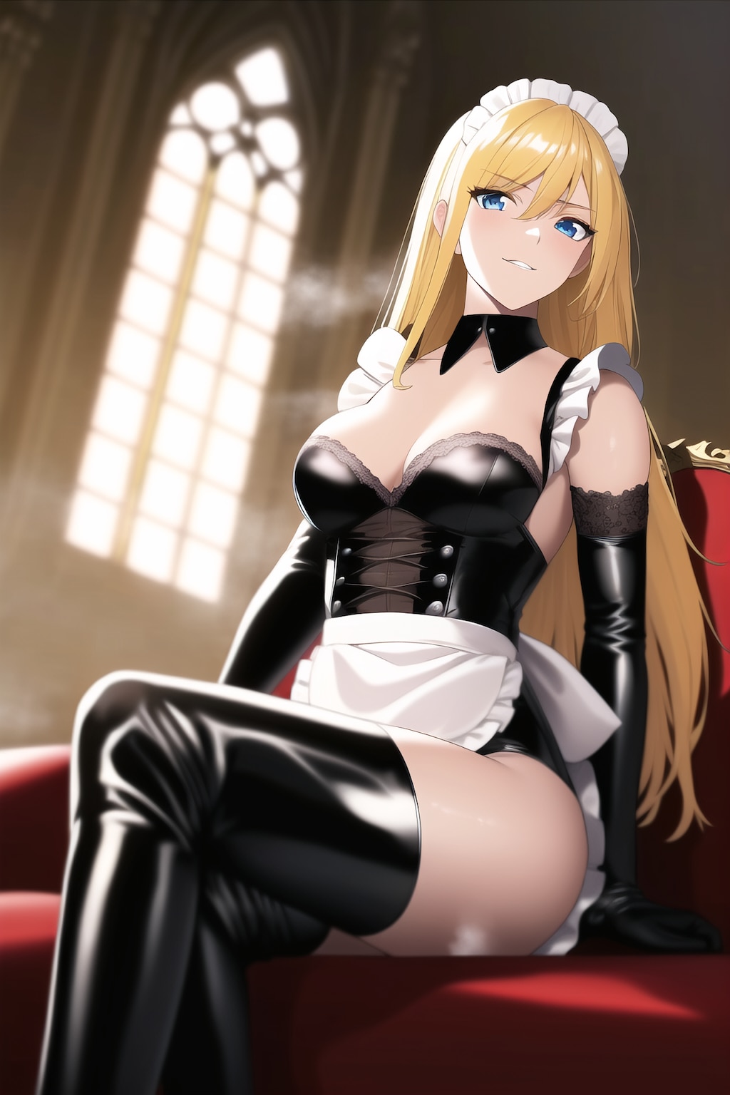 ドSな金髪ロングメイド様に見下されたい NovelAI