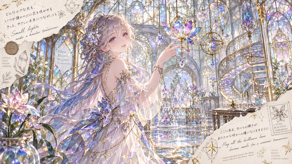 Stained Glass Greenhouse  Set within a breathtaking greenhouse of dazzling stained glass and shimmer