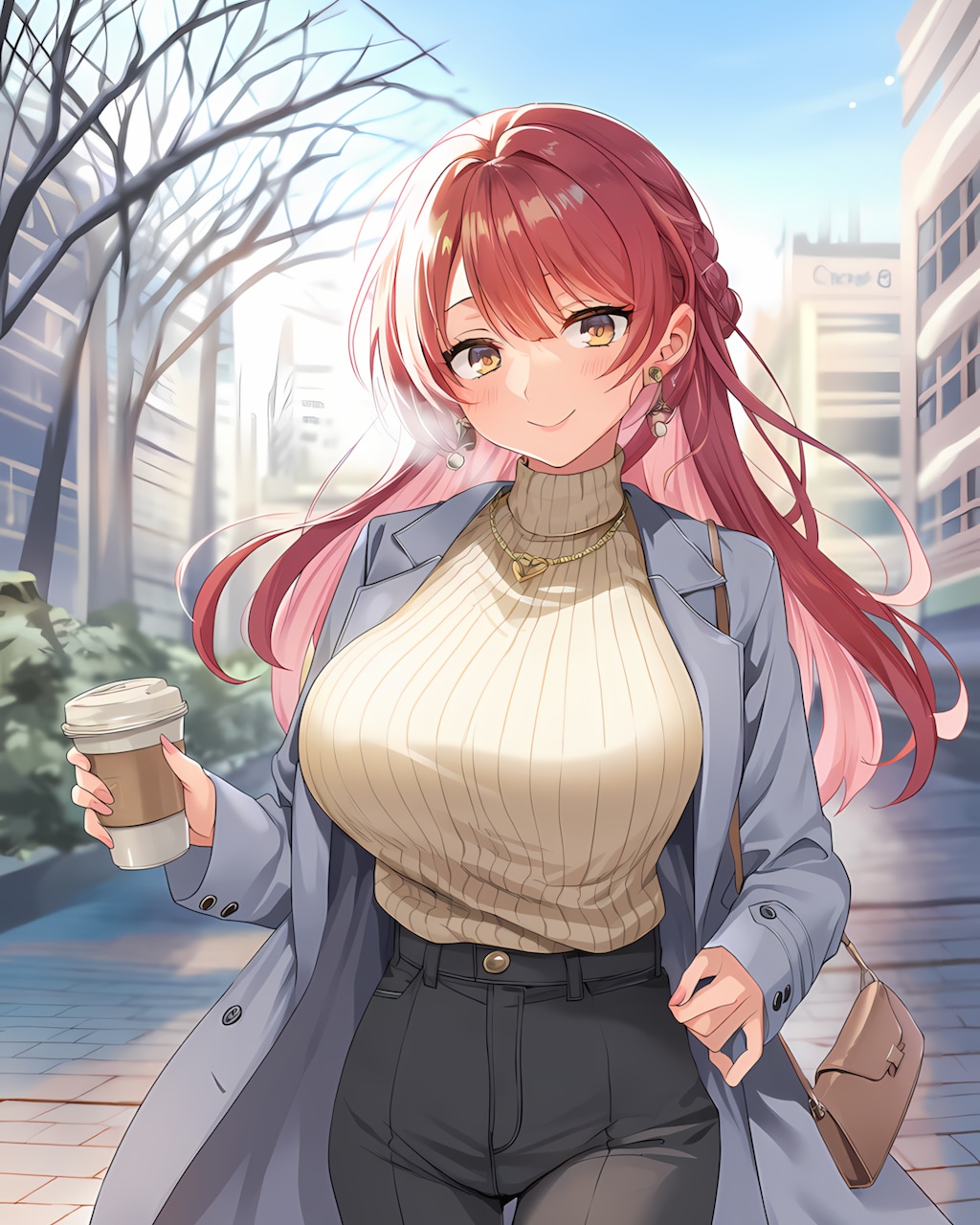 冬の朝グレージュ通勤☃️❄️