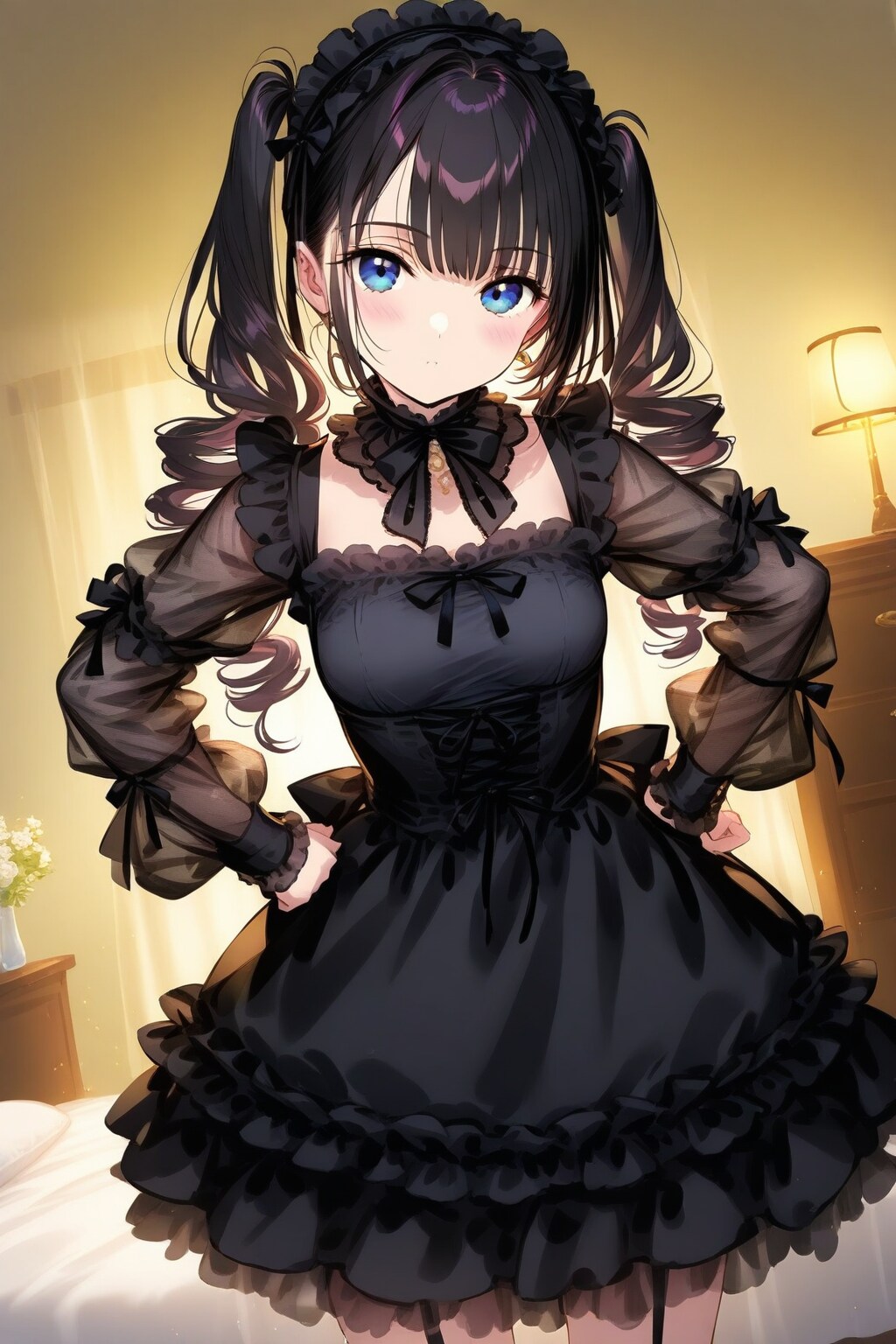 黒髪ツインテール