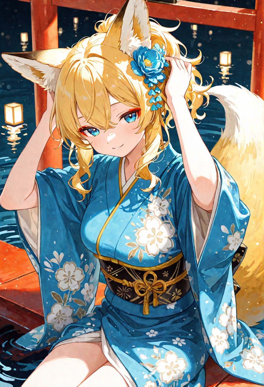 口元でピース 🦊