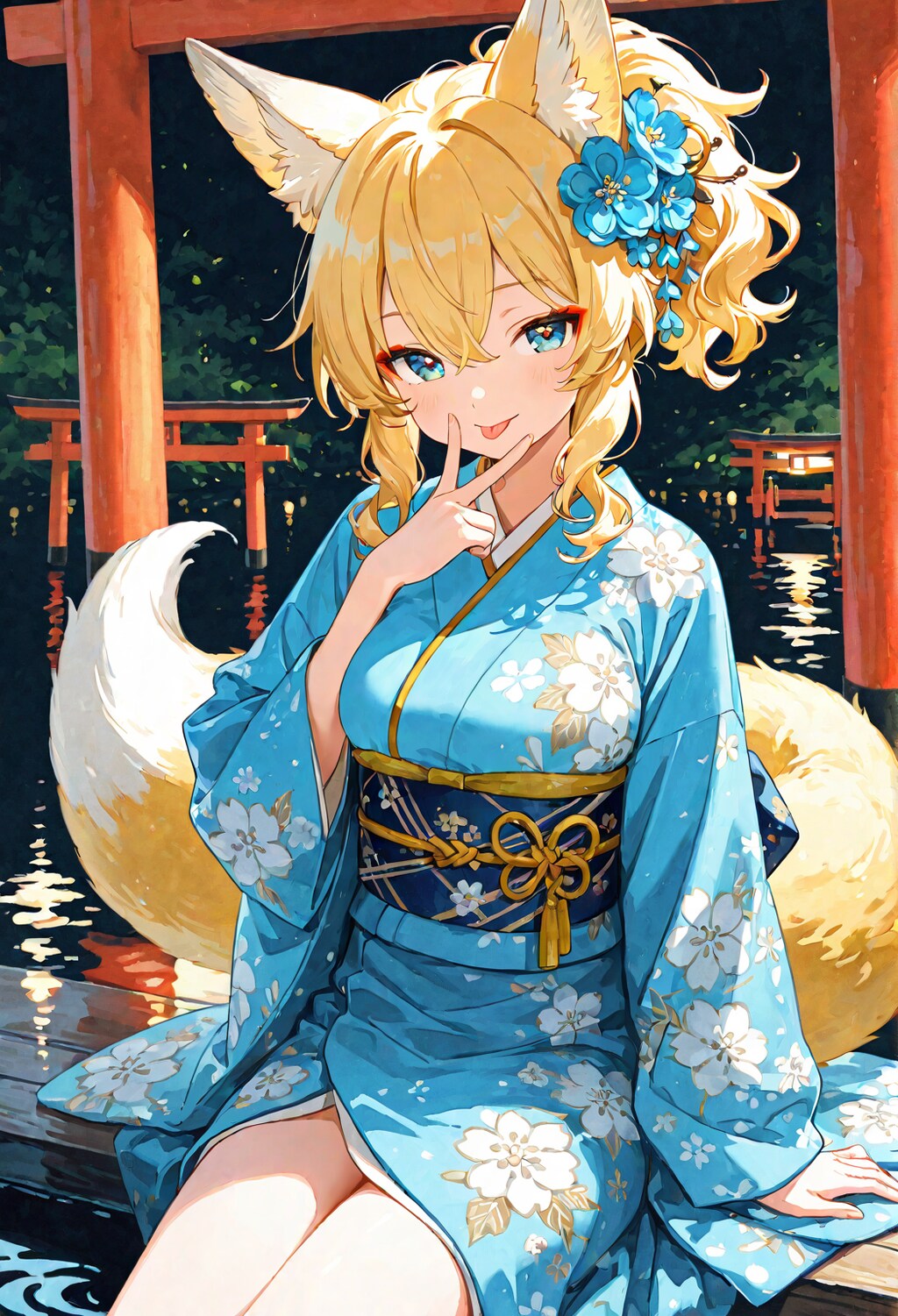 口元でピース 🦊