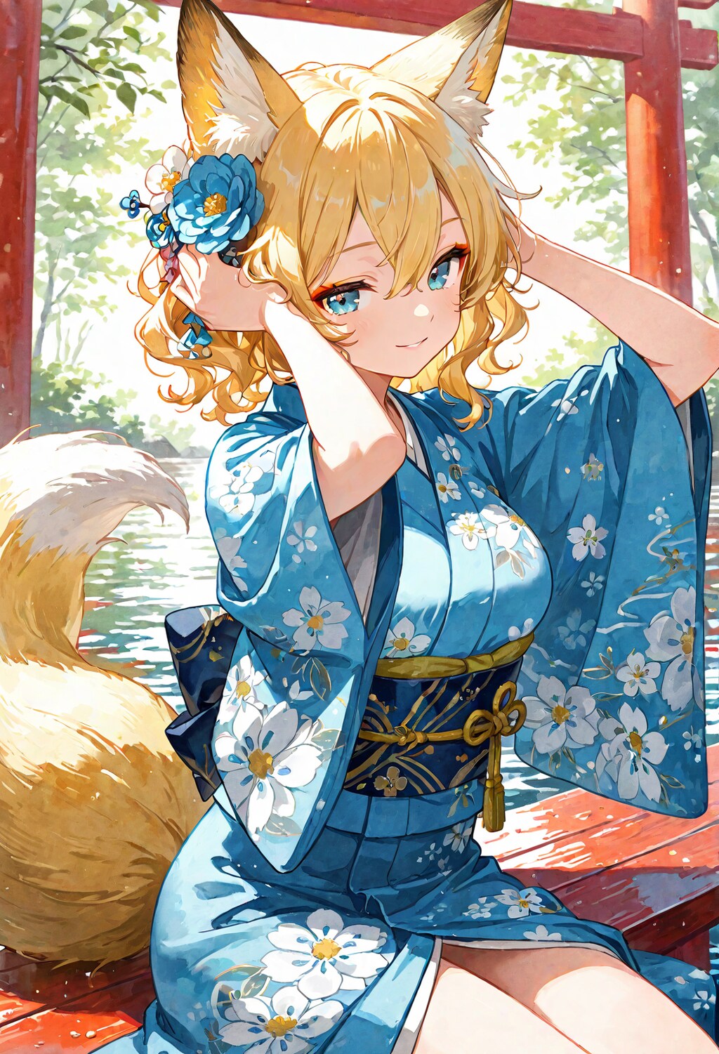 口元でピース 🦊