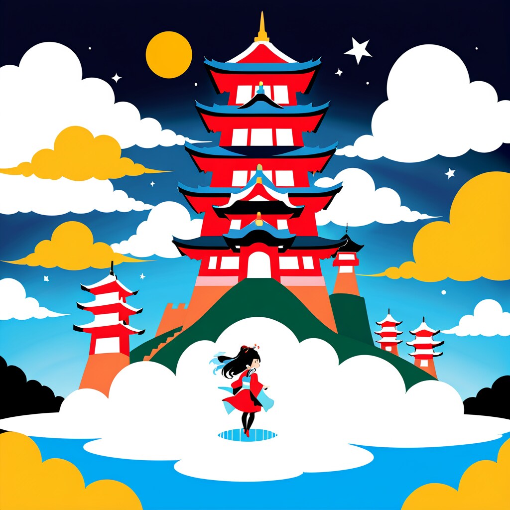 雲間から現れ出でたる奇妙な館 | の人気AIイラスト・グラビア