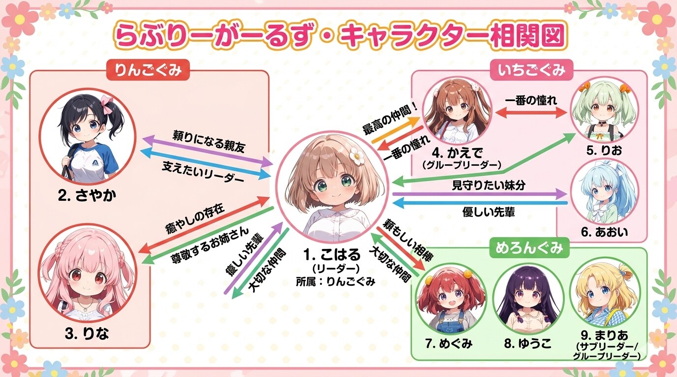 らぶりーがーるず・キャラクター相関図 | の人気AIイラスト・グラビア