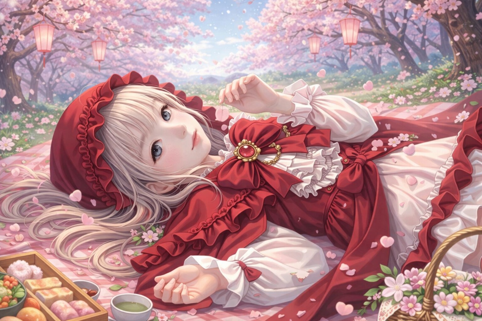 赤ずきんちゃんと桜