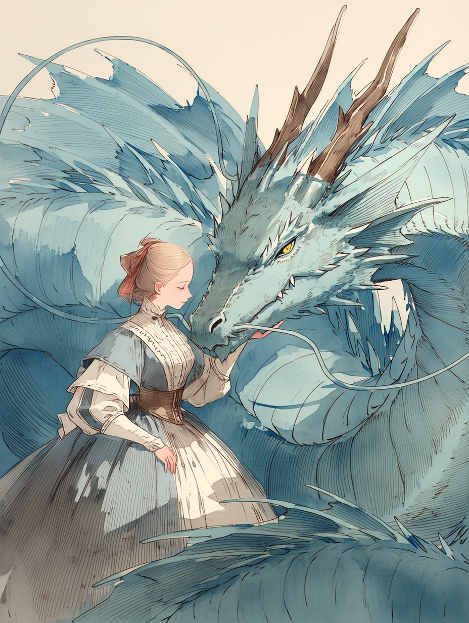 竜と貴婦人 | の人気AIイラスト・グラビア