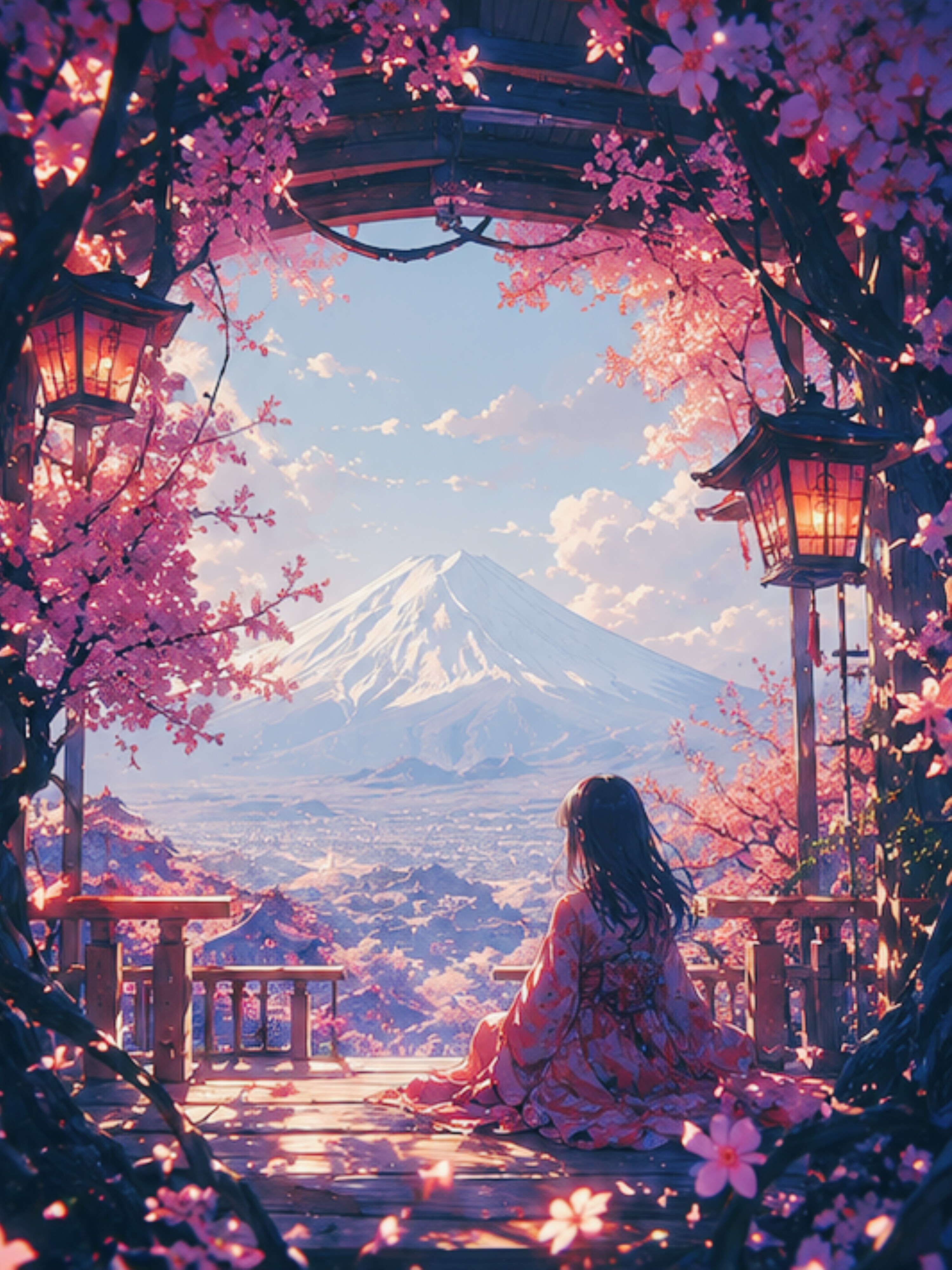 Gateway of Blossoms, Pink-Veiled Mt. Fuji