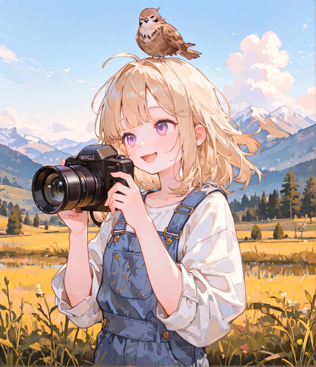 バードウォッチングの少女