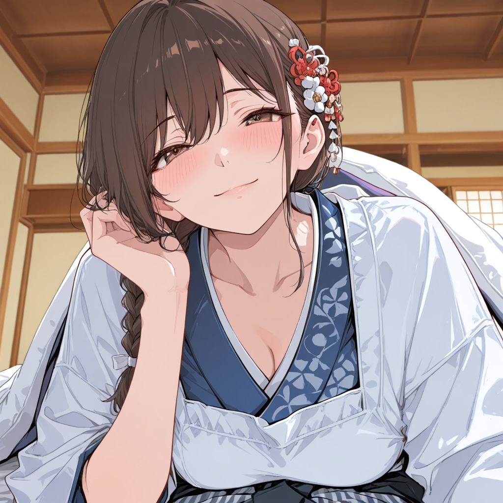割烹着の妻　おはよう