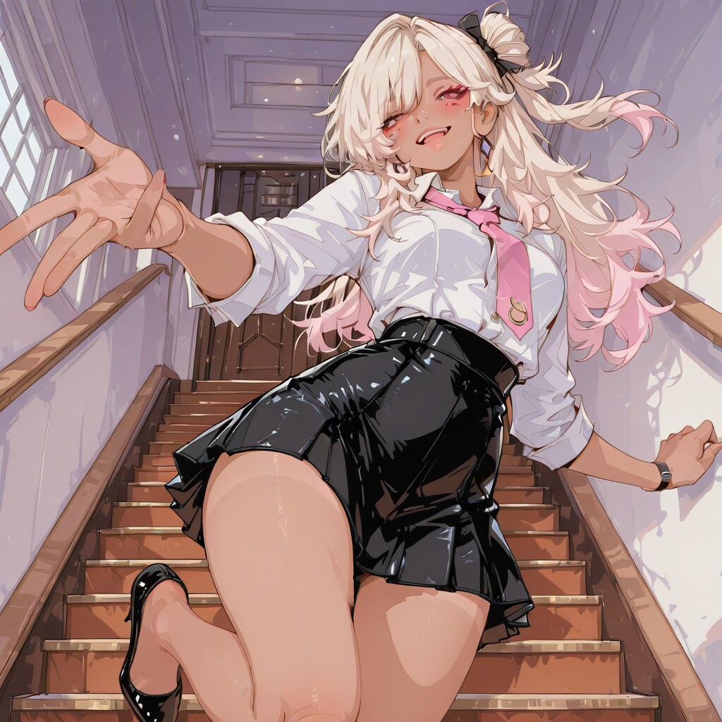 先に階段登っていいよ