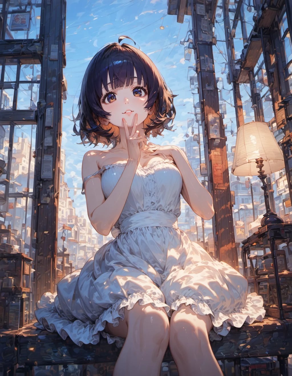 White Dress in the Cluttered City