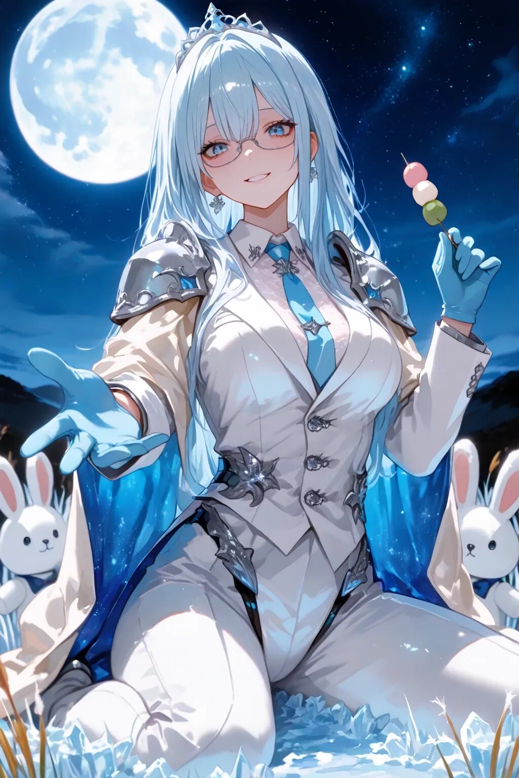 ススキ野原の夜