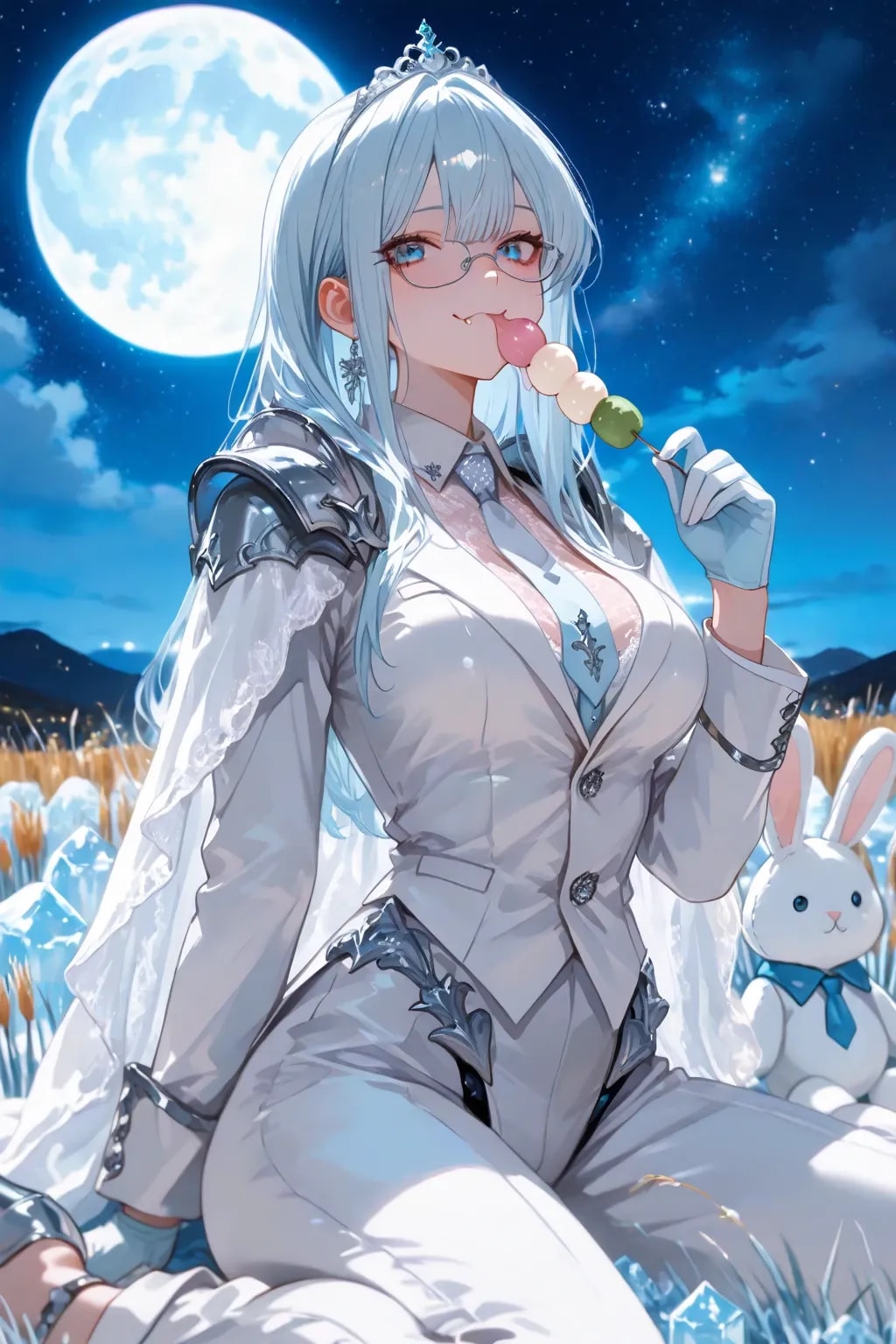 ススキ野原の夜