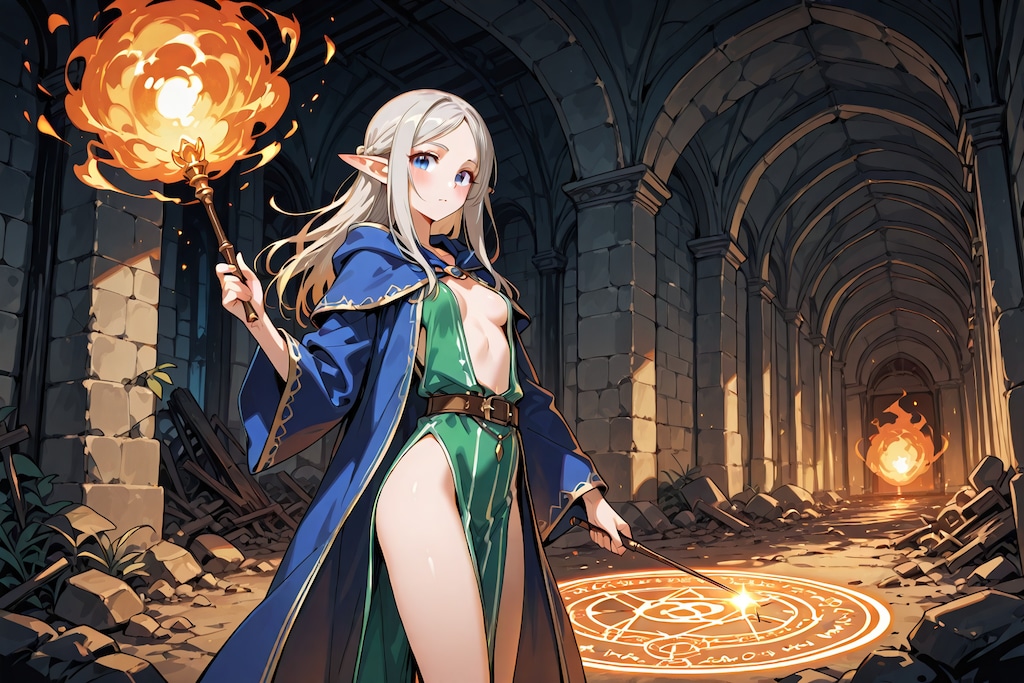 エルフの冒険者（魔術師）