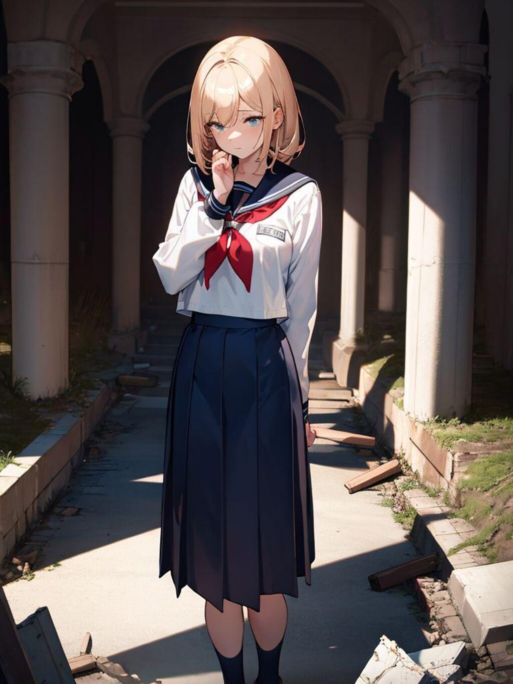 セーラー服の裾